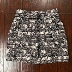 J.crew feather print mini skirt with pockets (size 8)